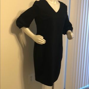 Black Cotton Mid sleeve dress